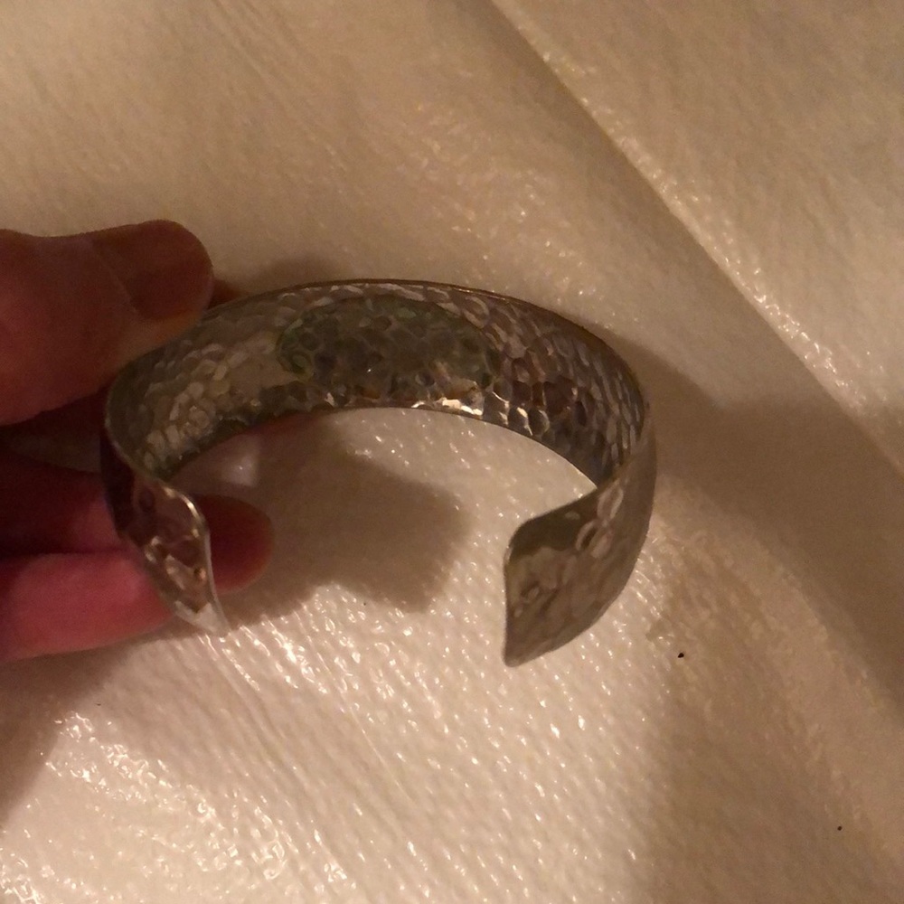 Vintage Silver Pattern Bangle Adjustable Metal Co… - image 6